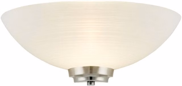 Loops Dimmable LED Wall Light in Satin Chrome and White with Glass Dome Shade