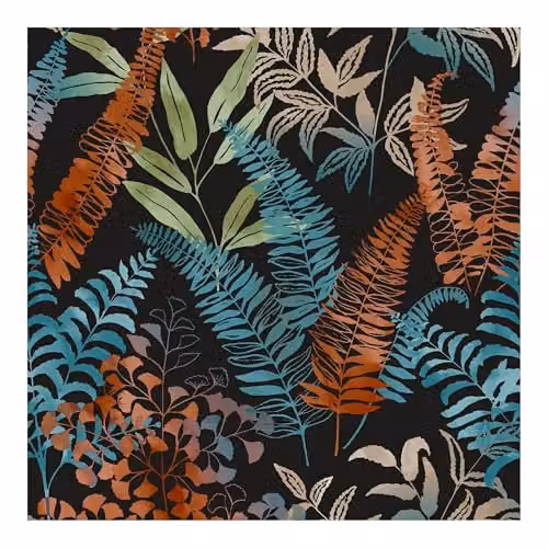 Graham & Brown Superfresco Easy Temptation Floral Wallpaper in Orange, Blue and Multicolour, Width: 52 cm – 2