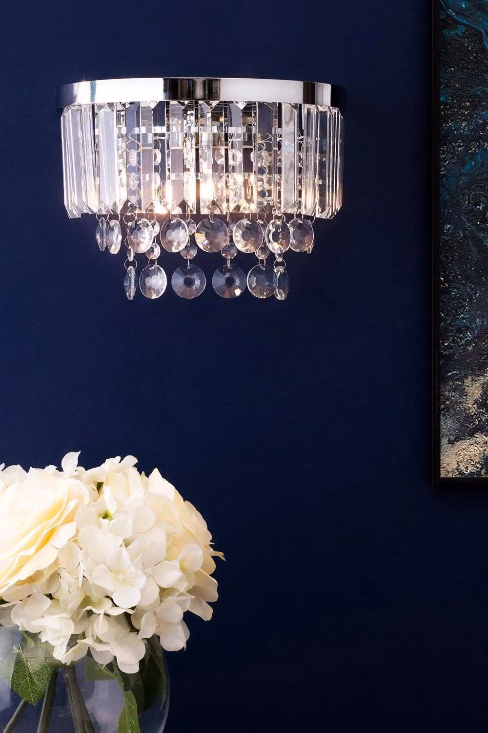 BHS Lighting Paladina Crystal Wall Light in Silver and Chrome – 2