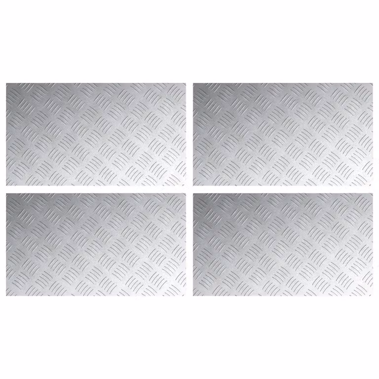 Berkfield Home Silver Aluminium Stair Treads, W/D/H: 70 x 40 x 0.3 cm