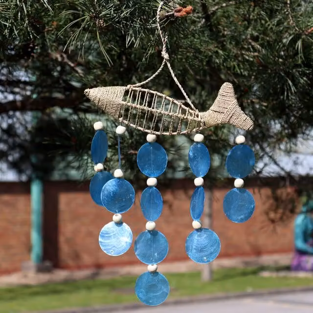 KDMK Blue Copis Drop String Fish Tabletop Decor