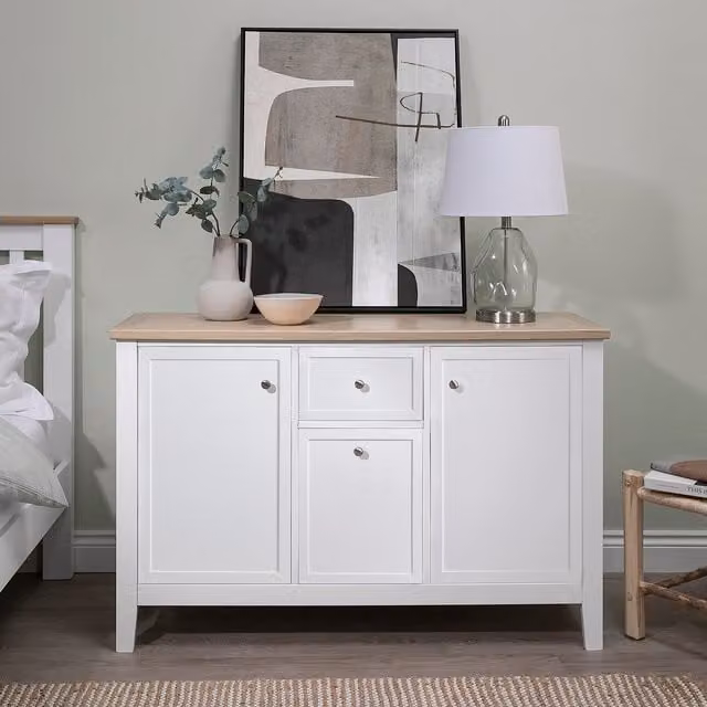 Noa and Nani Modern Lacquered White Pine Sideboard