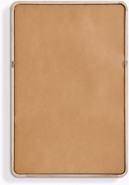 FurnitureboxUK Rowena Large Rectangular Wall Mirror in Brown Wood, W: 120 cm, H: 80 cm