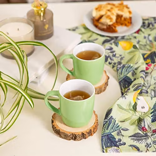 Argon Tableware Green Stoneware Coffee Mugs, 350ml, Pack of 4 – 2