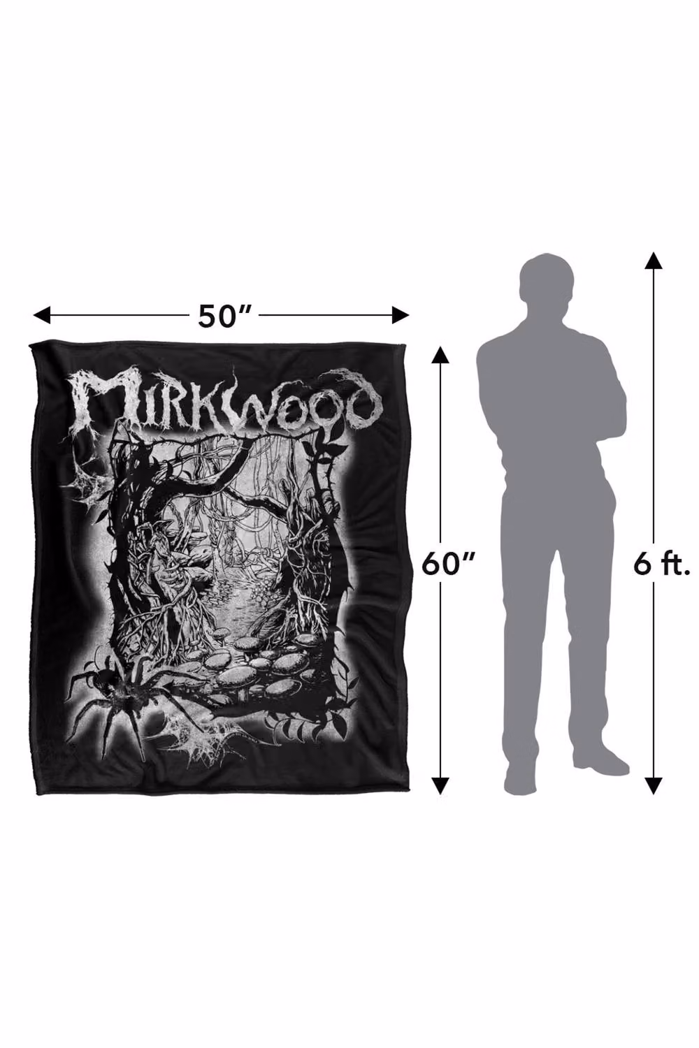Warner Bros. The Hobbit Mirkwood Metal Band Super Soft Polyester Throw Blanket in Multicolour and Black, Extra Large – 3
