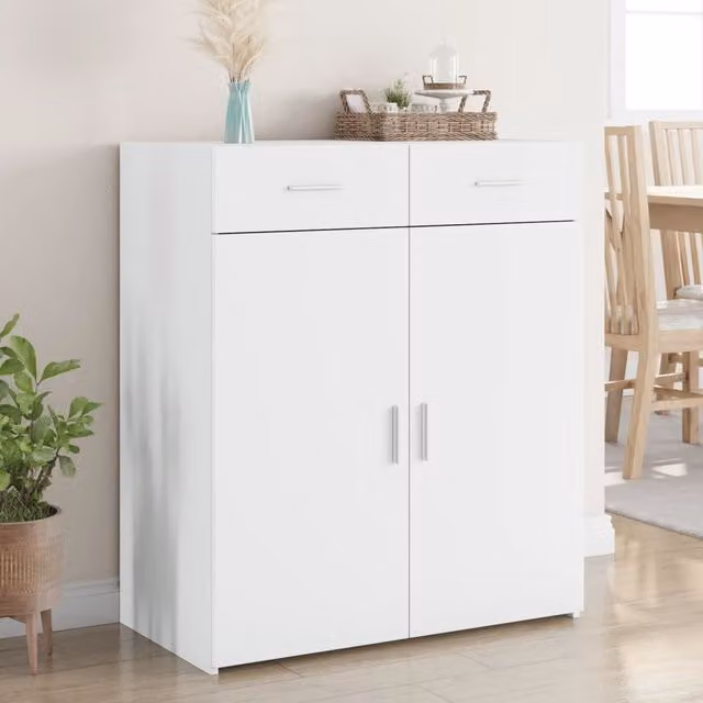 Berkfield Home White Classic Sideboard, W/D/H: 80 x 42.5 x 93 cm