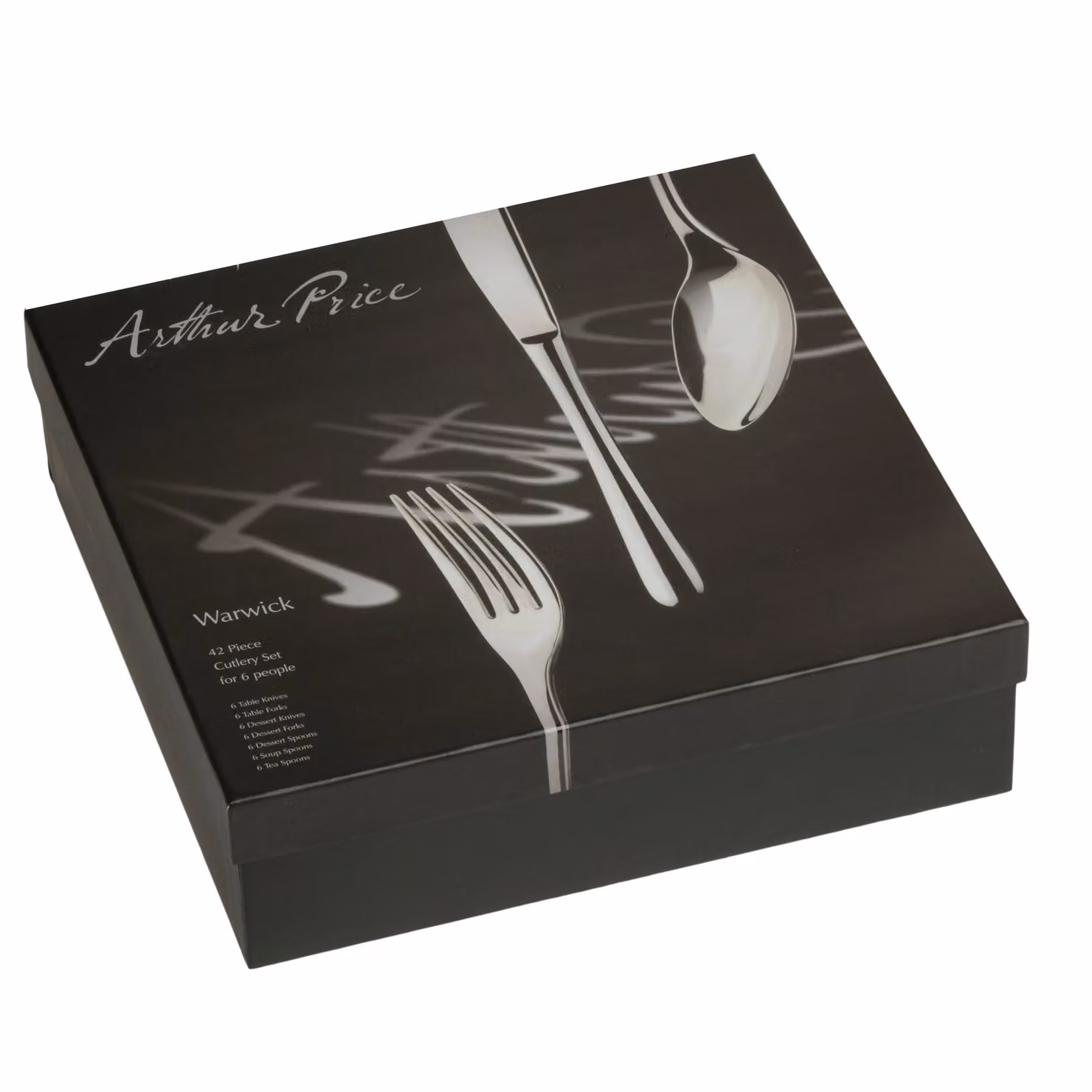 Arthur Price Signature Warwick 42 Piece Stainless Steel Cutlery Set for 6 People in Silver – 3