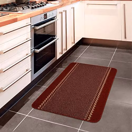 THE RUGS Red Machine Washable Non-Slip Area Rug with Bordered Design, W/D/H: 100 x 67 cm – 5