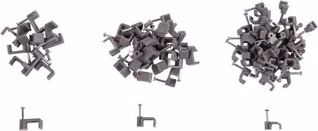 Blackspur 80-Piece Plastic Cable Clips Set in Grey and White