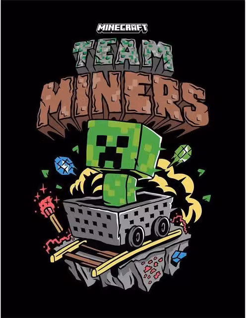 Minecraft Team Miners Multicolour Framed Paper Poster – 1