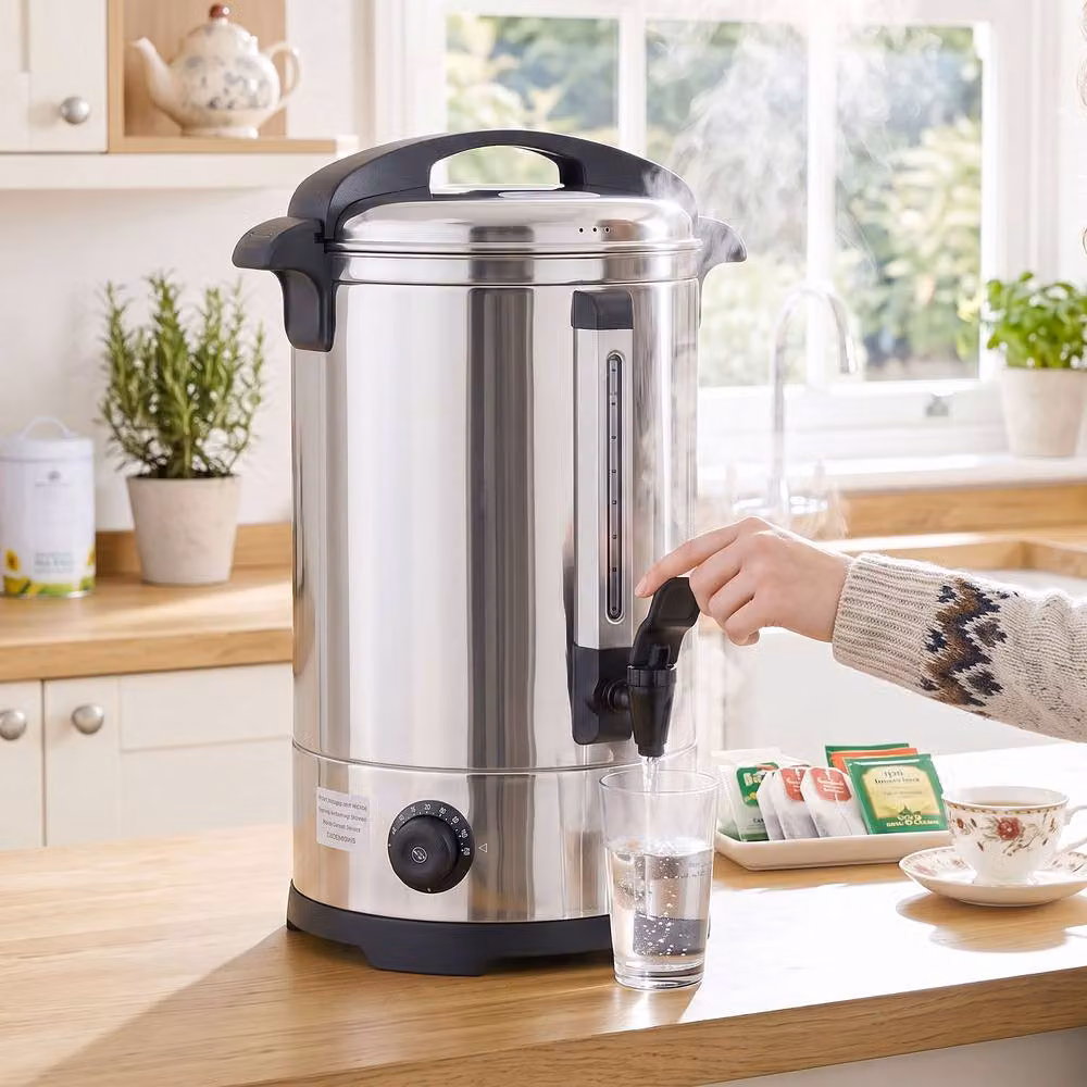 HOMCOM 13L Stainless Steel Catering Tea Urn with Keep Warm Function, Silver – 2