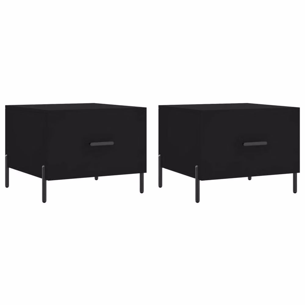 Berkfield Home Set of 2 Black Decorative Coffee Tables, W/D/H: 50 x 50 x 40 cm – 3