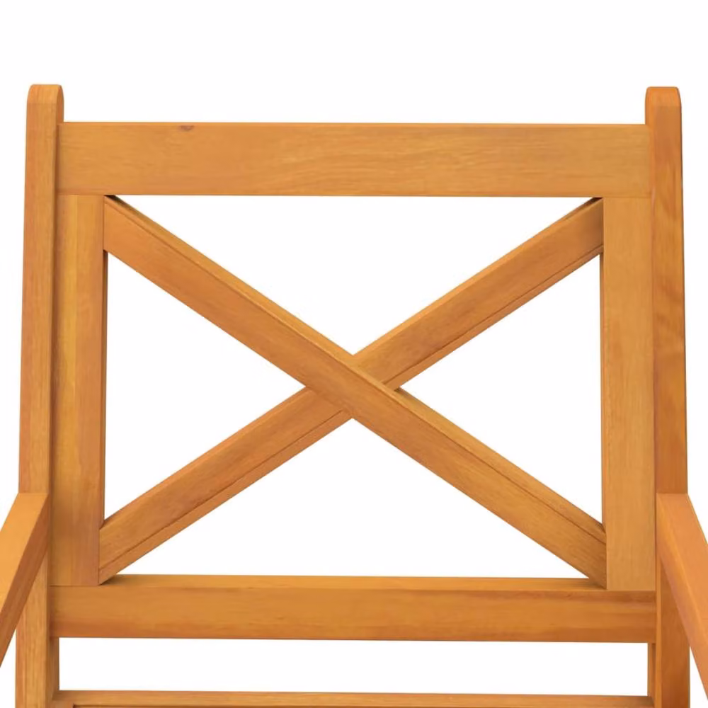 Berkfield Home Set of 8 Brown Acacia Wood Outdoor Dining Chairs with Armrests – 3