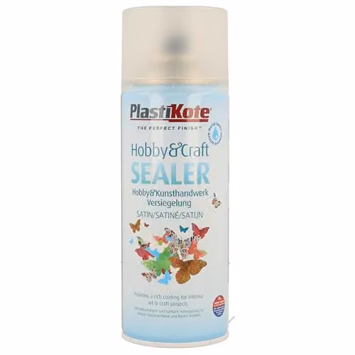 PlastiKote Functional Hobby and Craft Water Based Sealer, Clear Satin Gloss, 400 ml