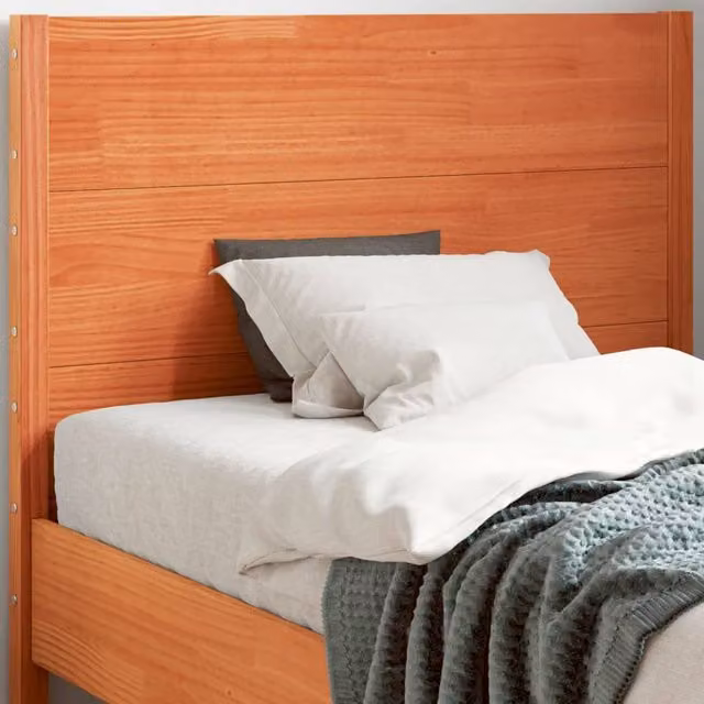 Berkfield Home Rustic Solid Wood Pine Headboard in Wax Brown, Width: 100 cm – 1