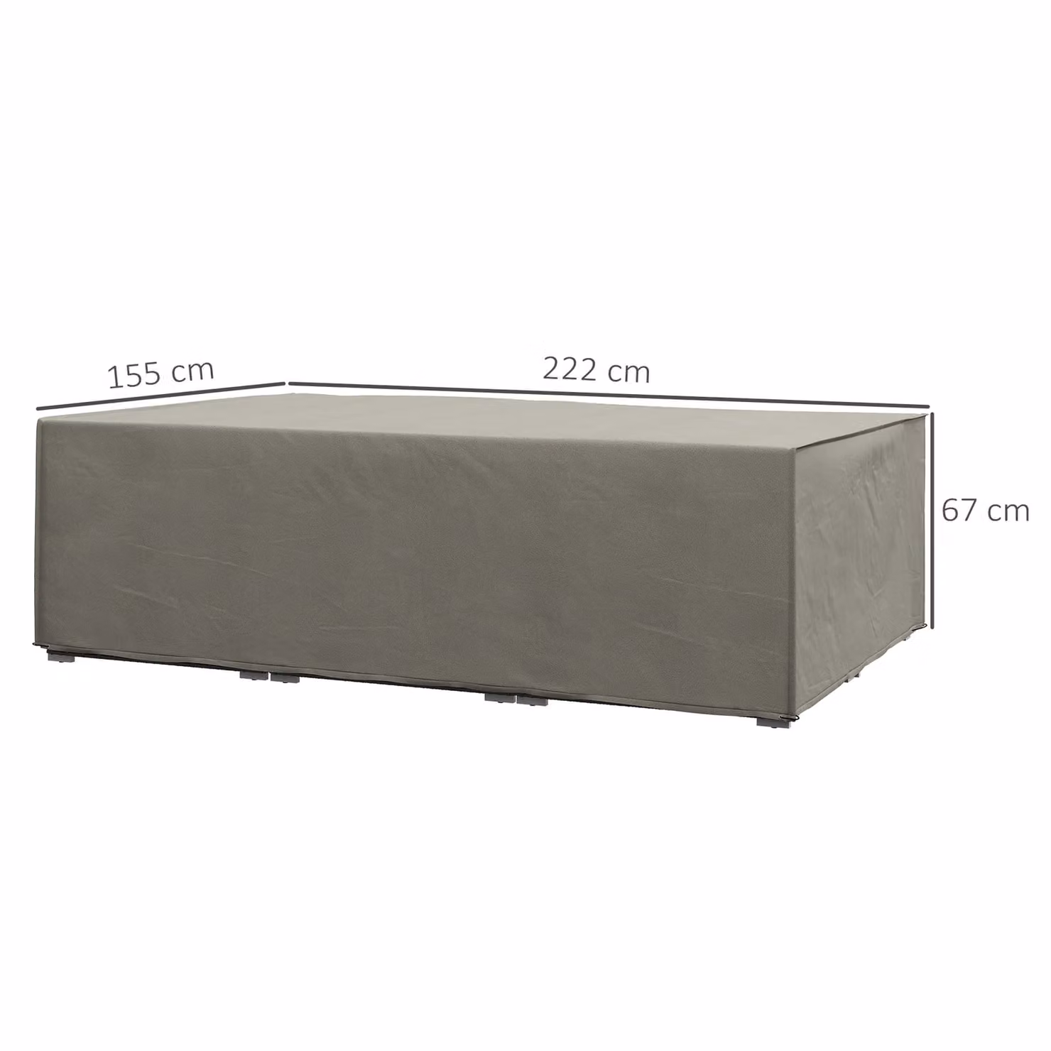 Outsunny Grey Waterproof Rectangular Patio Furniture Cover for Tables and Chairs, W/D/H: 222 x 155 x 67 cm – 3