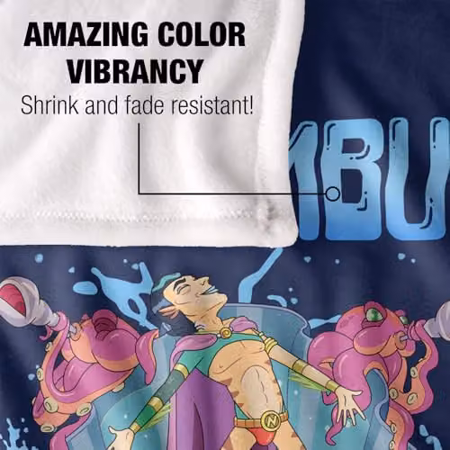 Warner Bros. Rick and Morty Mr. Nimbus Design Super Soft Fleece Throw Blanket, Multicolour, W: 91.44 cm, D: 147 cm – 2