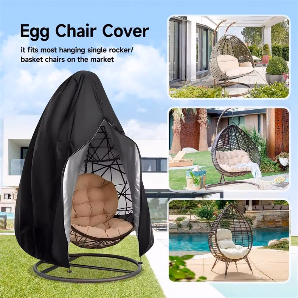 Kelvenix Waterproof Heavy Duty Hanging Egg Chair Cover in Black – 7
