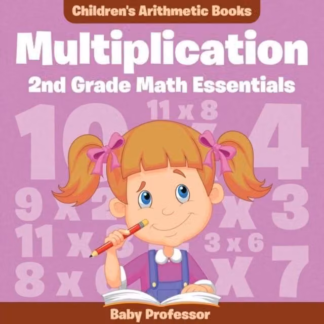 Baby Professor Multiplication 2nd Grade Math Essentials Arithmetic Paper for Children in Multicolour and Purple