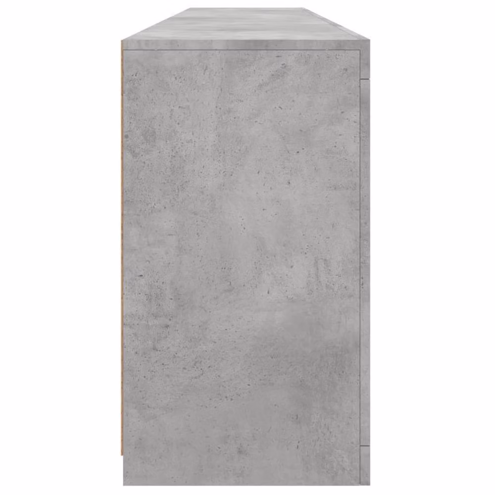 Berkfield Home Sideboard with Integrated LED Lights in Concrete Grey, W/D/H: 202 x 37 x 67 cm – 4