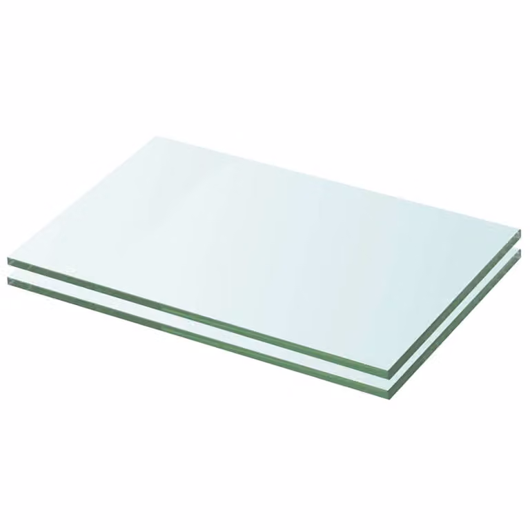 Berkfield Home Wall-Mounted Glass Shelves, 2 Pieces, Transparent, W: 25 cm, H: 20 cm, D: 2 cm