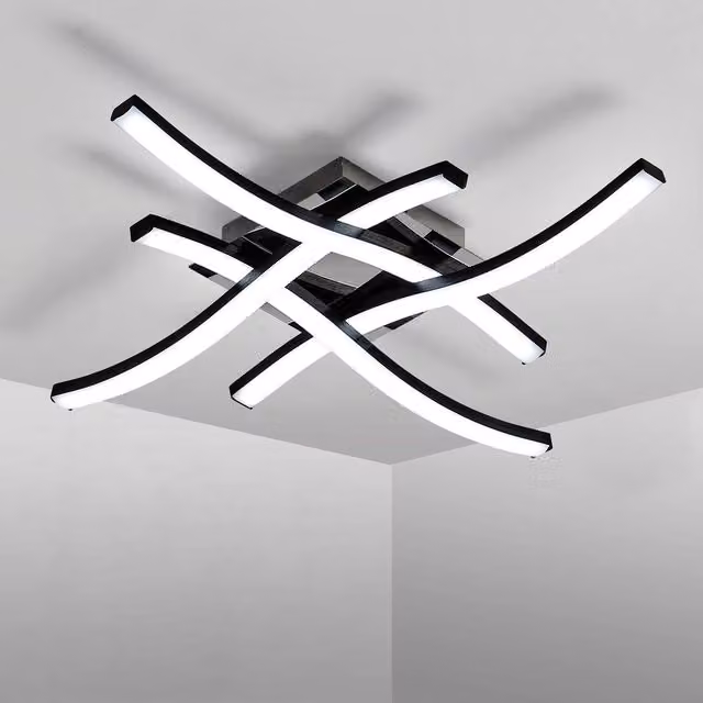 Goeco Modern Square LED Ceiling Light, 24 W, 6500 K Cool White, Black – 1