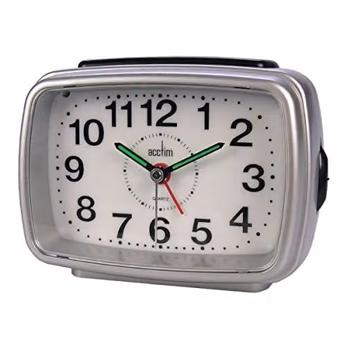 Acctim Titan 2 Silver and White Alarm Clock W/D/H: 11.8 x 8.8 x 6.9 cm – 1