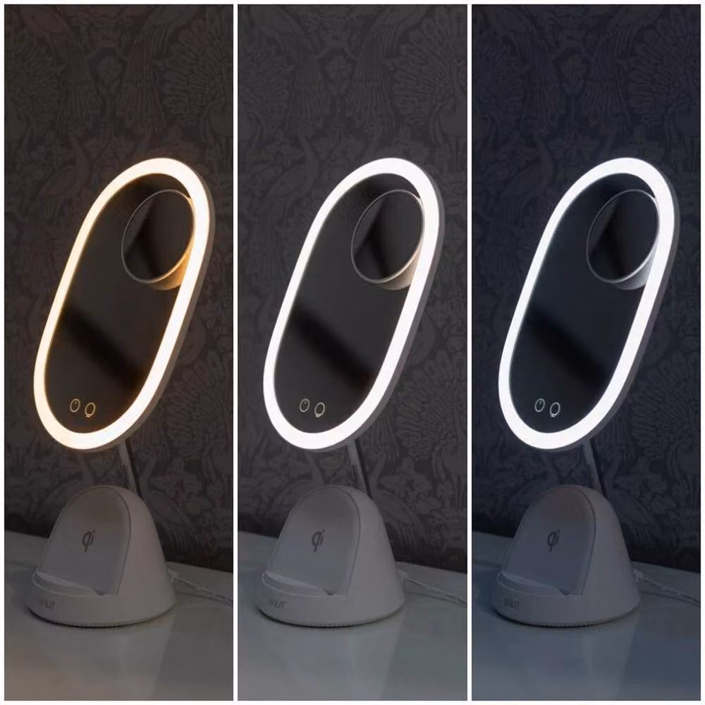 SPETLEK White Magnifying Makeup Mirror with Dimmable LED Light and Wireless Phone Charger – 2