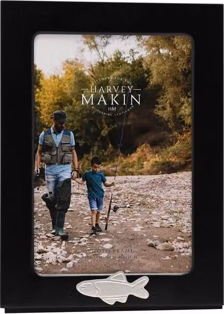Meg Hawkins Hobbies Fishing Single Rectangular Photo Frame in Black and Silver, 10 x 15 cm – 5