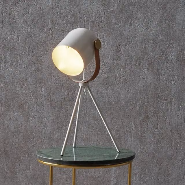 Pacific Lifestyle Minimalist White Dome Tripod Table Lamp