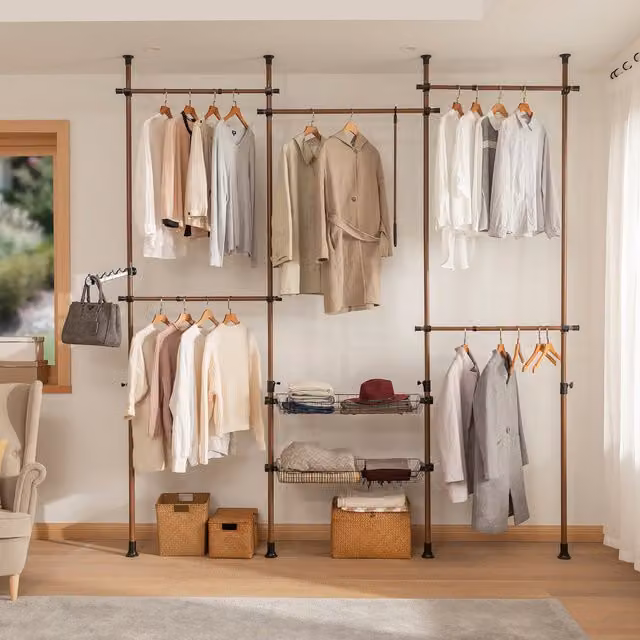 SoBuy Adjustable Wardrobe Organizer in Brown