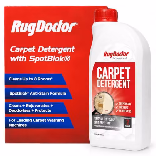 Rug Doctor Carpet Detergent with SpotBlok, 1.1 l 4-in-1 Carpet Cleaner Solution for Cleaning, Rejuvenating, Deodorising and Protecting