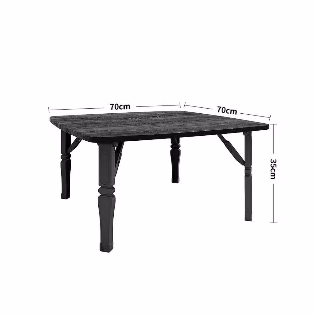 FORGEVIO Black Foldable Japanese Coffee Table, W/D/H: 70 x 70 x 35 cm – 2