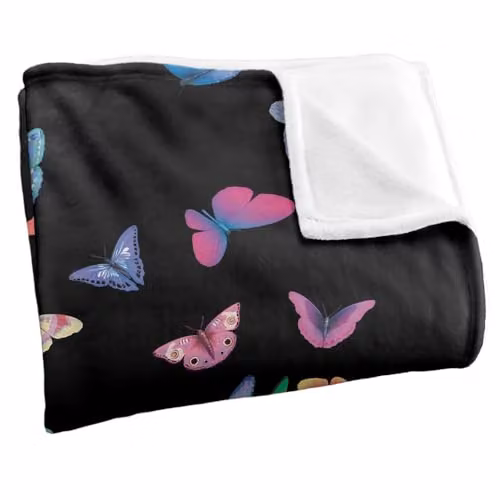 JQ Licensing Royce Mcclure Wildheart Butterflies Silky Touch Super Soft Fleece Throw Blanket, Multicolour, W/D/H: 91 x 147 cm – 3