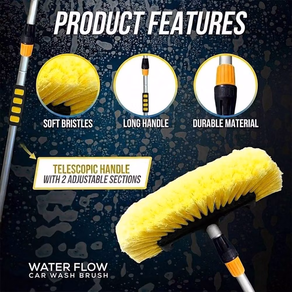 SPETLEK Telescopic Long Handle Car Wash Brush, Yellow, W/D/H: 100 x 15 cm – 4