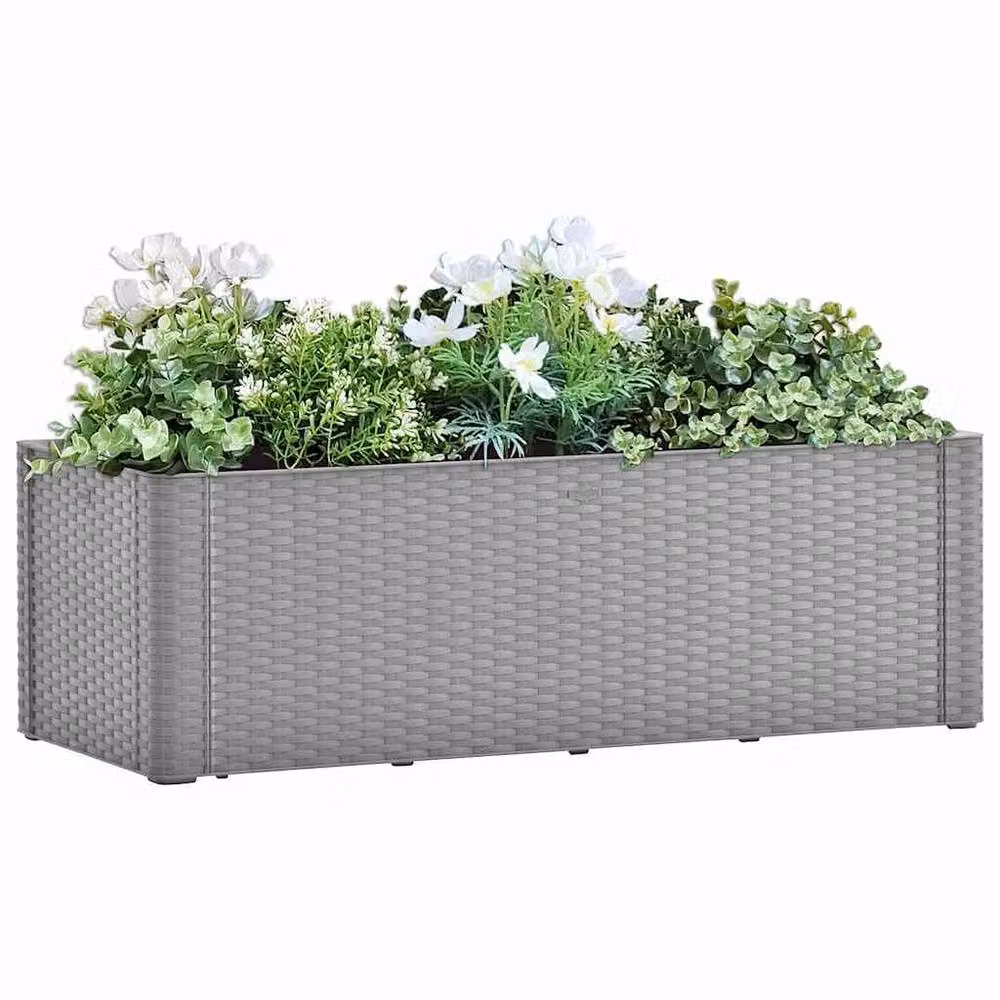Berkfield Home Garden Grey Raised Bed with Self Watering System W: 100 cm, D: 43 cm, H: 33 cm – 2