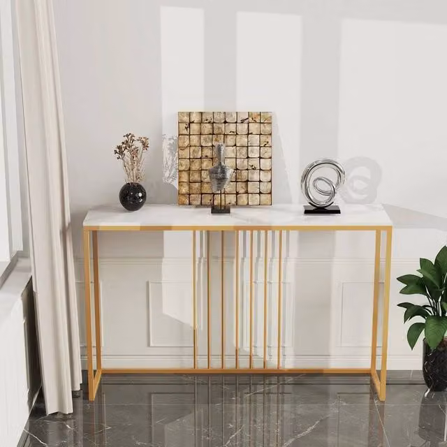 SPETLEK Slim Narrow Hallway Console Table in White – 1