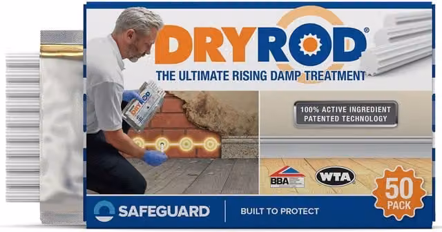 Dryrod White Damp-Proofing Rods for 9 Inch Walls, 50 Pack