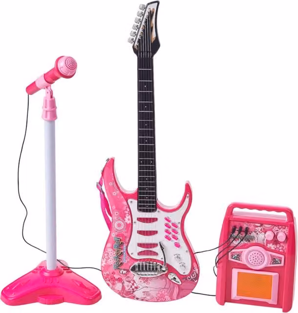 Kidkid Electric Guitar Microphone Amplifier Playset in Pink