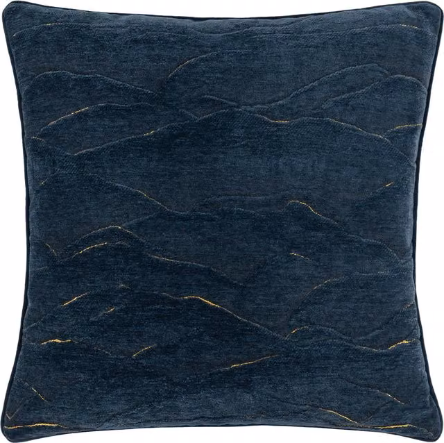 Stratus Jacquard Square Cushion in Navy Blue with Feather and Polyester Filling