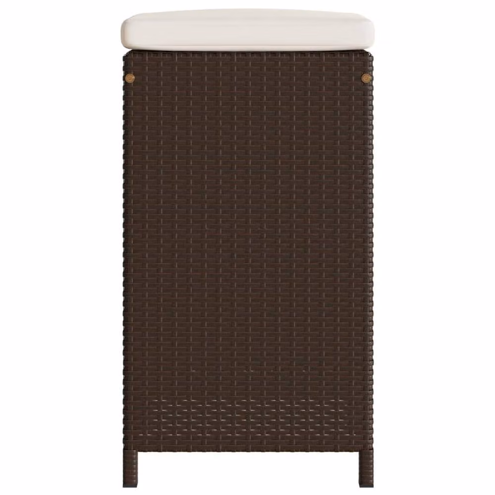 Berkfield Home Beautiful Garden Bar Stools with Cushions, 2 Piece Set in Brown Poly Rattan – 5