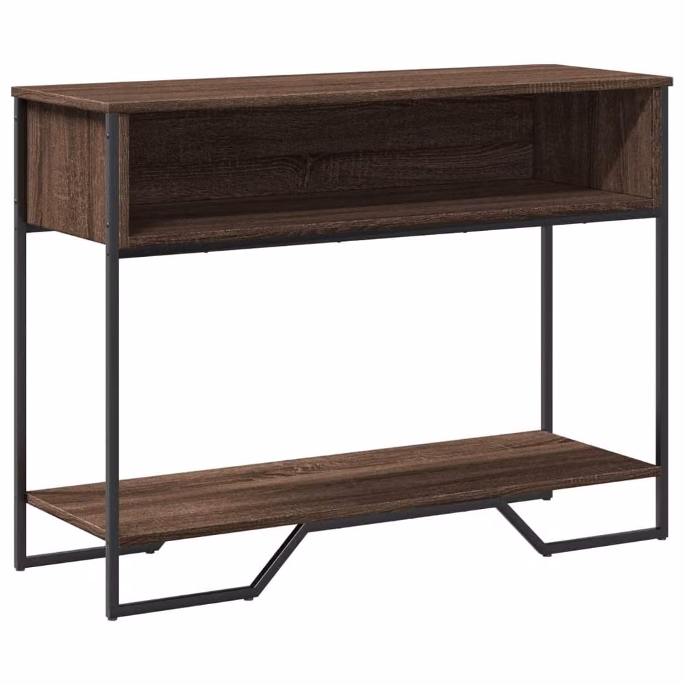 Berkfield Home Classic Console Table in Brown Oak, W/D/H: 100 x 35 x 74.5 cm – 2