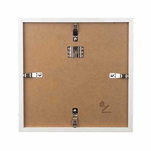 Nicola Spring Pack of 2 Modern Square 3D Shadow Box Photo Frames in White with Grey Mounts