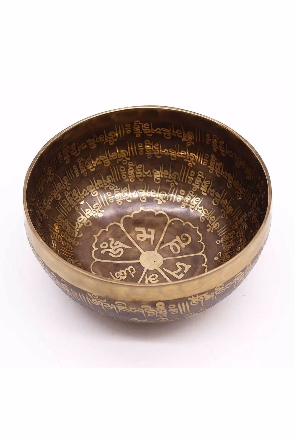 KDMD Tibetan Healing Engraved Mantra Bowl in Bronze, Diameter: 16 cm – 2