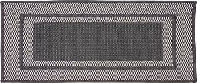 Livingandhome Non-Slip and Stain Resistant Woven Kitchen and Hallway Mat, Grey, Width: 120 cm