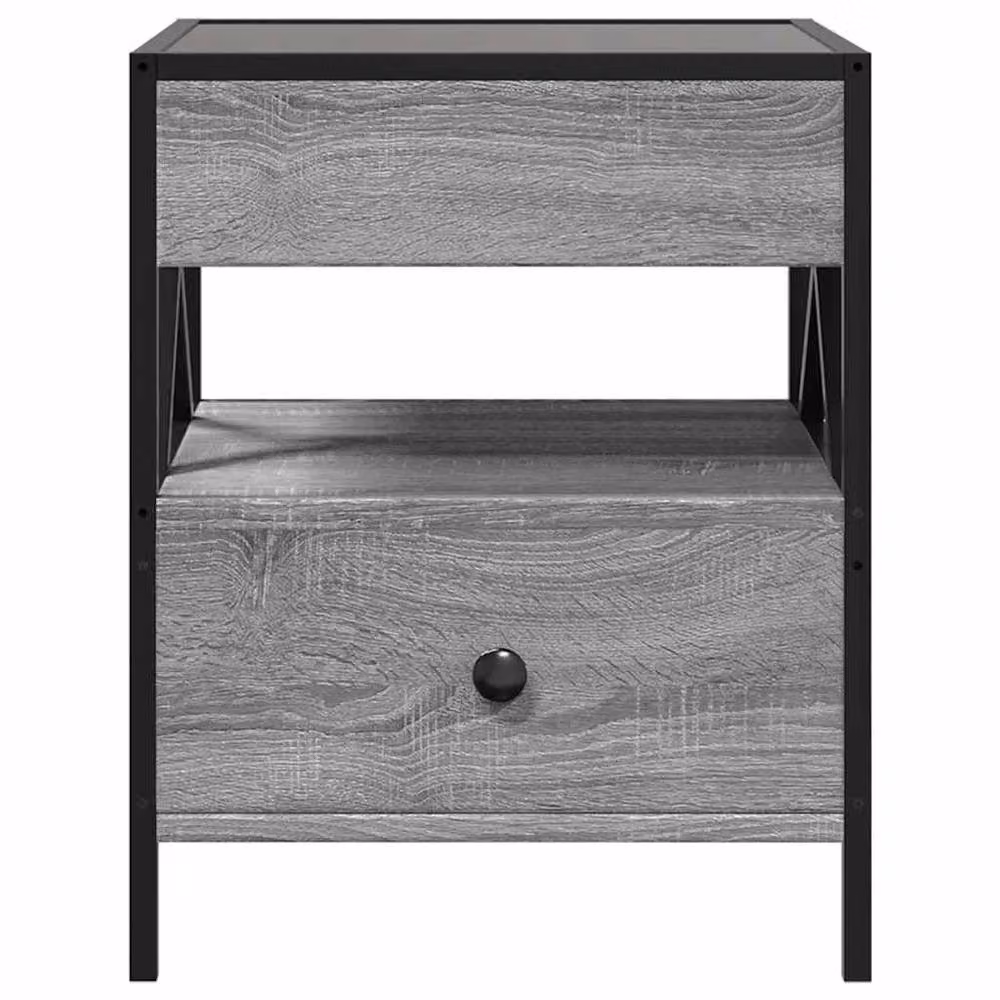 Berkfield Home Decorative Coffee Table with Infinity LED in Grey Sonoma, W/D/H: 40 x 40 x 51 cm – 3