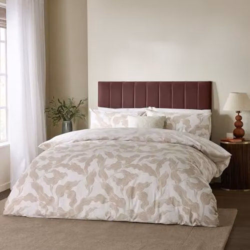 Riva Home Lauro Reversible Cotton Blend Floral Duvet Cover Set in Beige