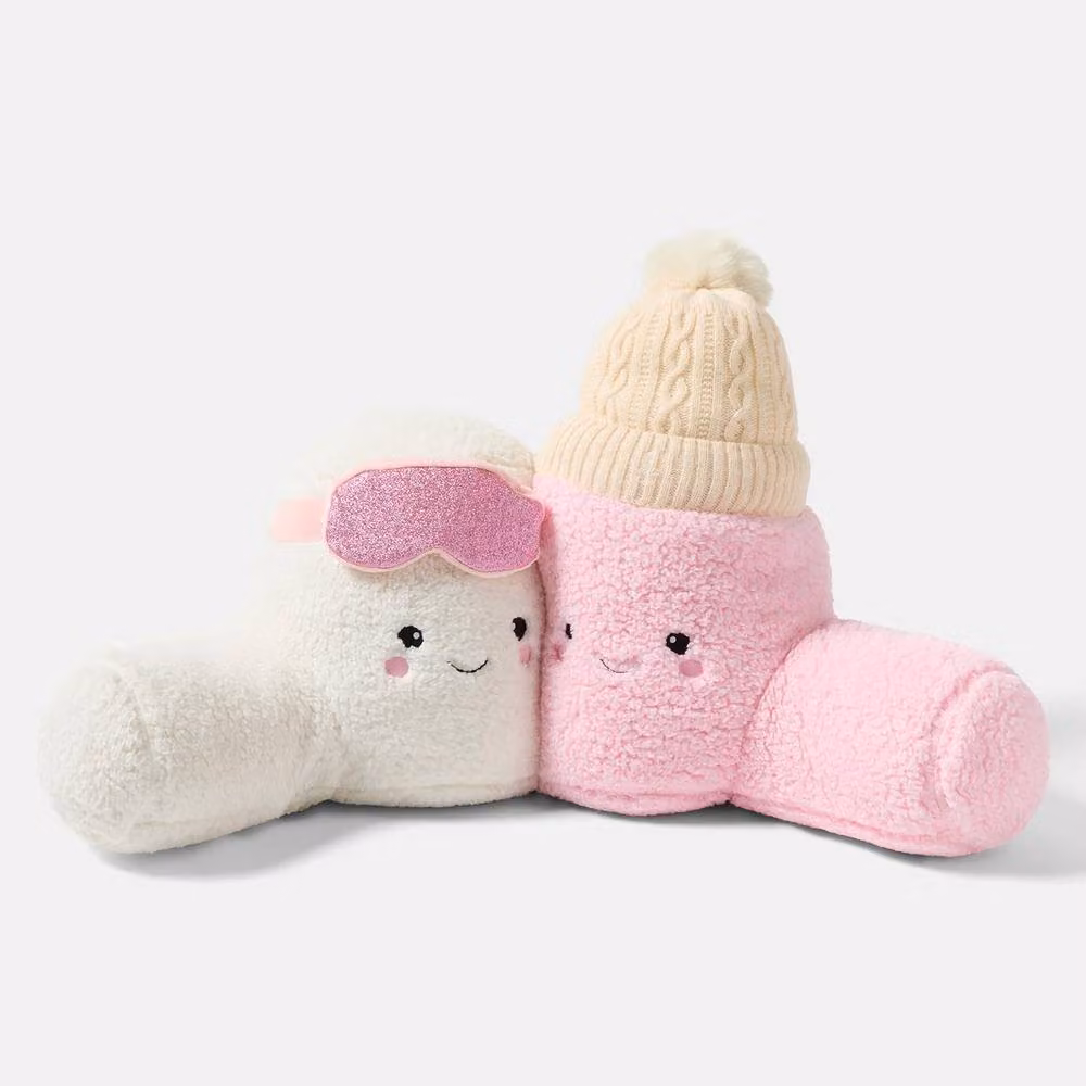 OHS Large Marshmallow Shaped Cuddle Cushion Novelty Reading Pillow in White and Multicolour – 2