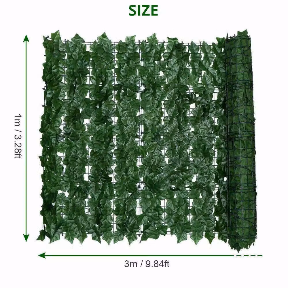 Dprodo Artificial Ivy Leaf Wall Screen, Green Floral Hedge Panel – 3
