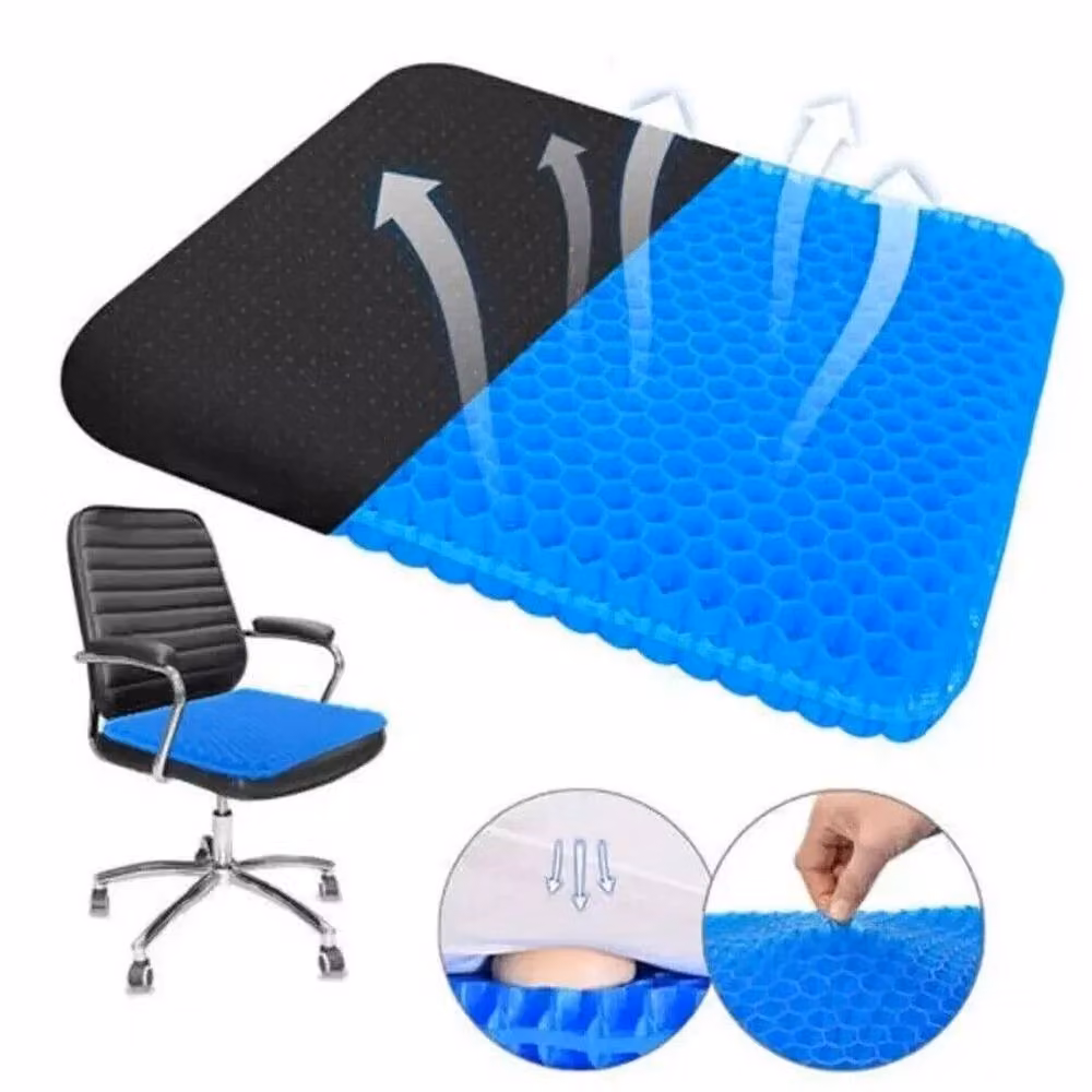 NESTLUNE Double Thick Honeycomb Gel Seat Cushion in Blue, W/D/H: 190 x 100 x 1 cm – 2